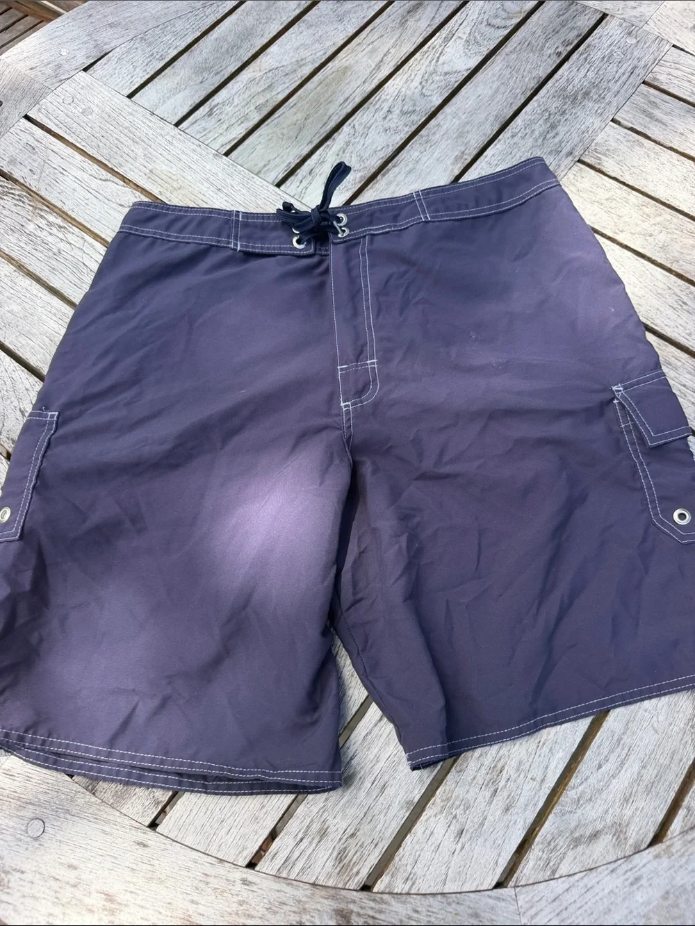 AFTCO Navy Swim Board Shorts with fish  Trim